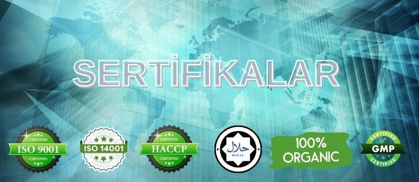 Halal, GMP, TGA, ISO 9001, ISO 14001, MyOrganic